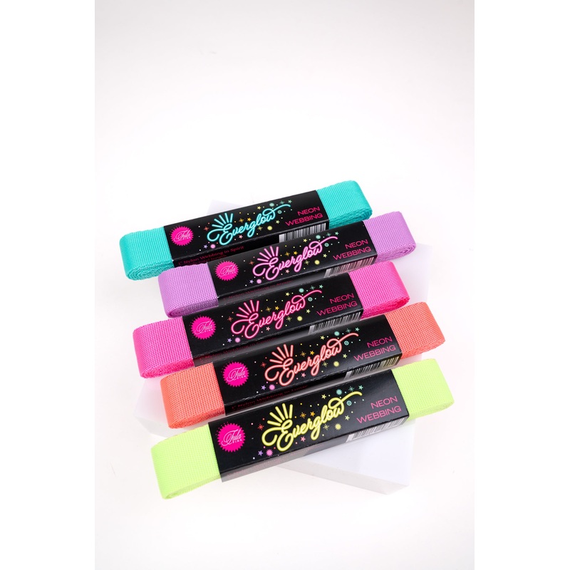 2yd TK 1″ EverGlow Webbing 5 colors