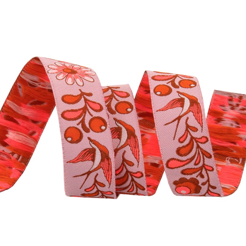 Birds & Bees in Cosmic/Pink – 7/8″ width – Tula Pink EverGlow – by the yd