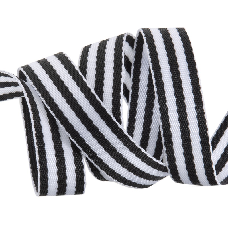 Black/White – 1″ wide Nylon Webbing – by Tula Pink – 1 Yard