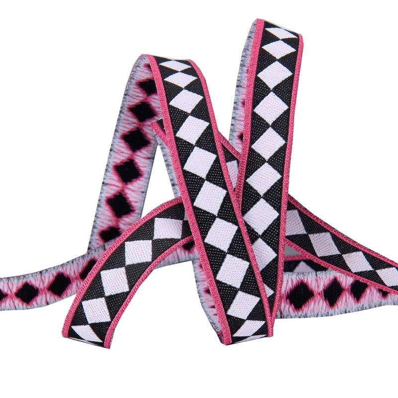 Diamond Pink edge  Mary Engelbreit-3/8″ by the yd