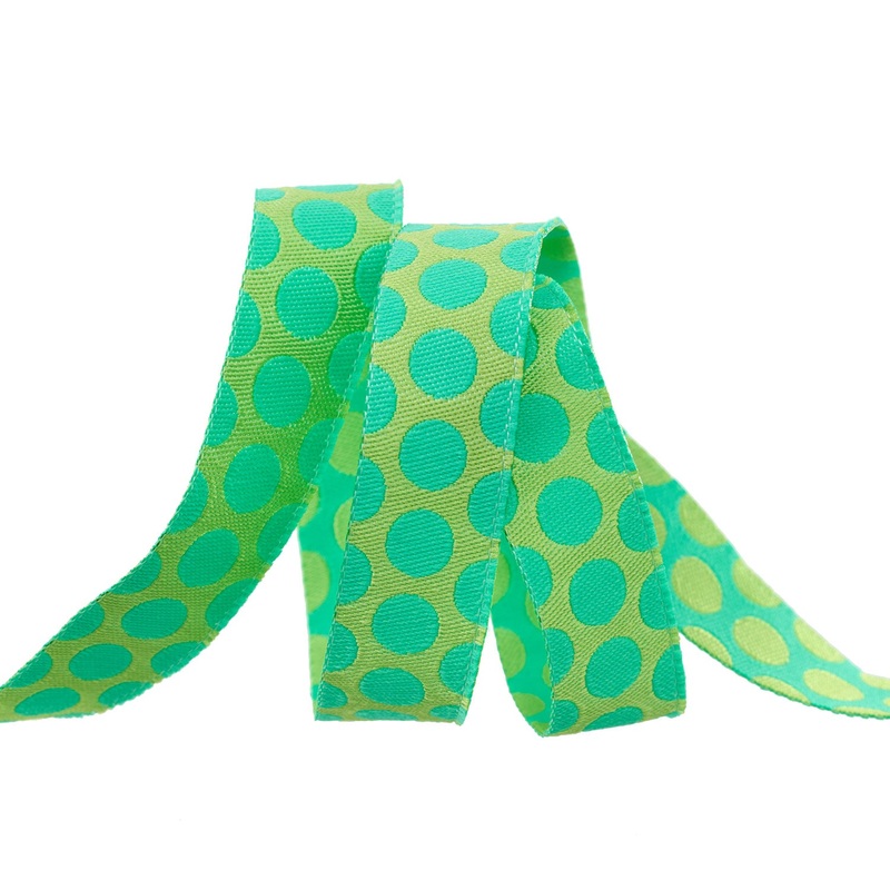 Dinosaur Eggs in Mint – 5/8″ width – Tula Pink Roar! – One Yard