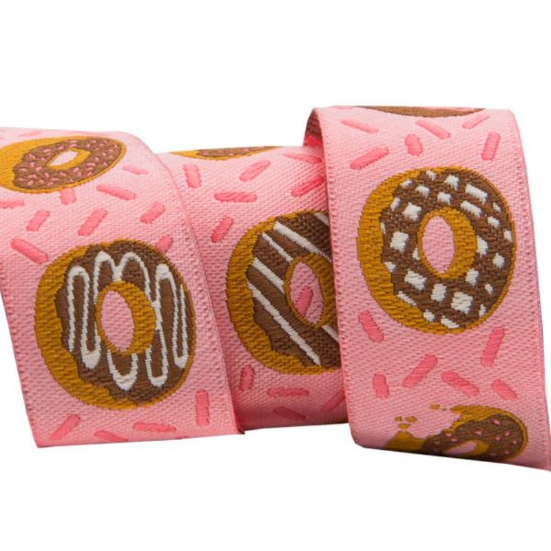 Donuts on Pink – 7/8″ width – One Yard