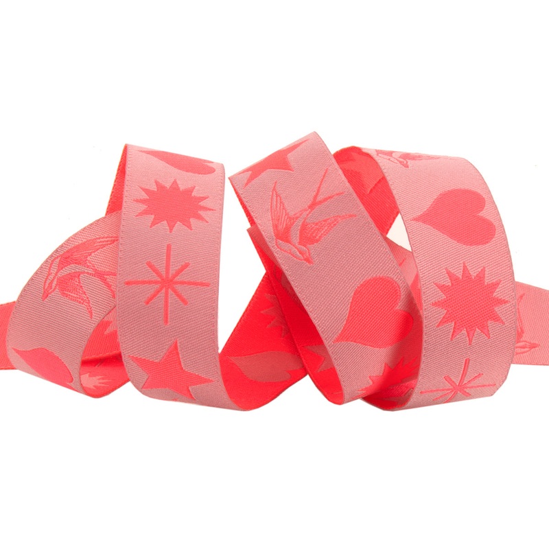 Fairy Flakes in Cosmic/Pink – 7/8″ width – Tula Pink EverGlow – by the yd