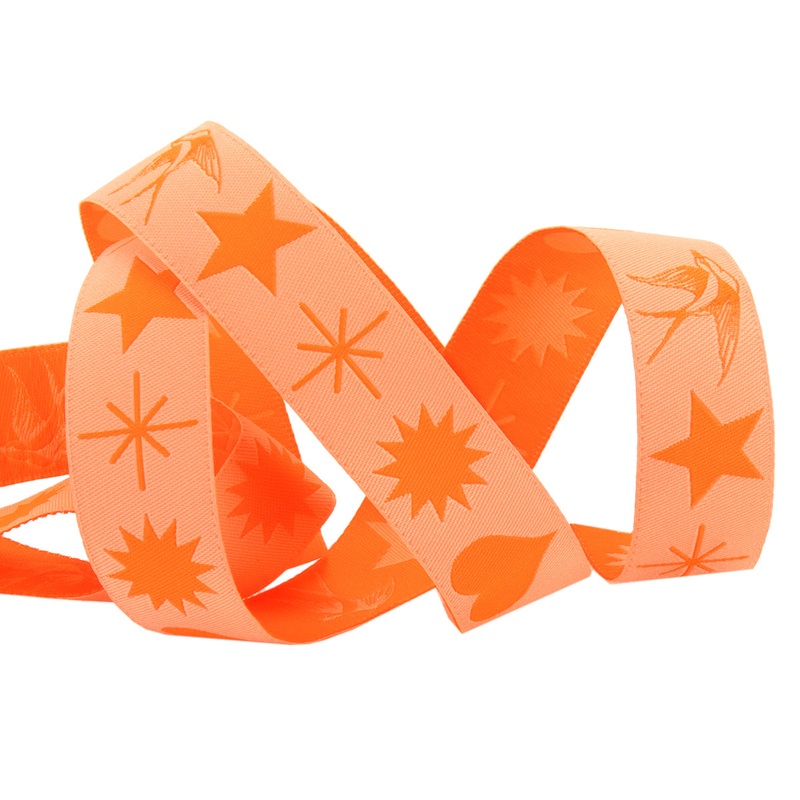 Fairy Flakes in Lunar/Orange – 7/8″ width – Tula Pink EverGlow – by the yd