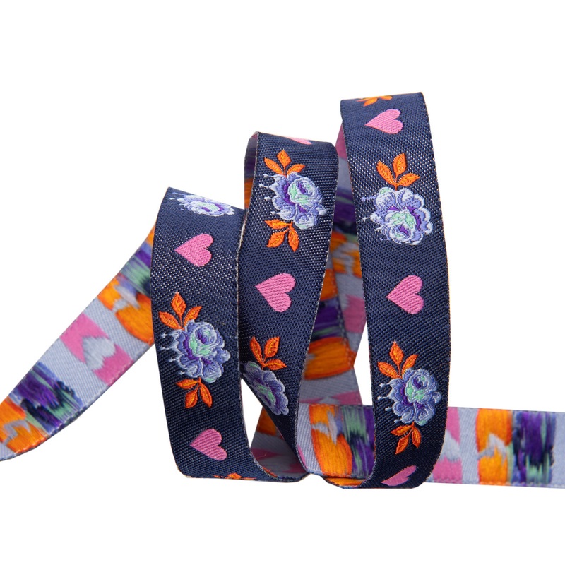 Painted Roses Navy-5/8″-Tula Pink Curiouser