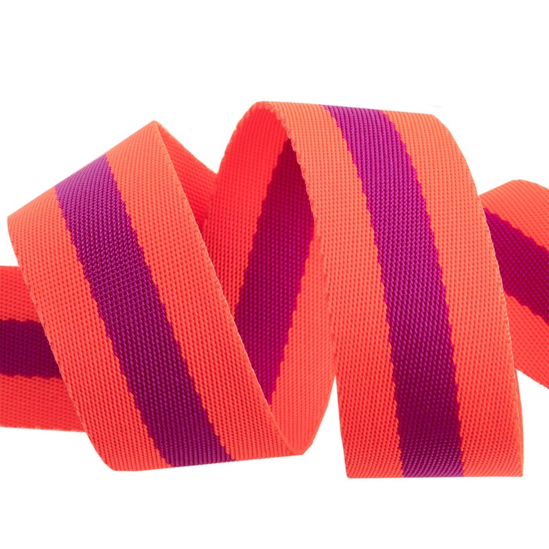 Watermelon and Plum – 1.5″ Nylon Webbing – by Tula Pink – 1 Yard