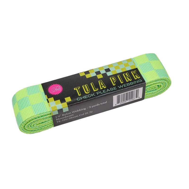 1-1/2″ Webbing – Check Please in Moonbeam – Tula Pink Untamed – Three Yard Pack