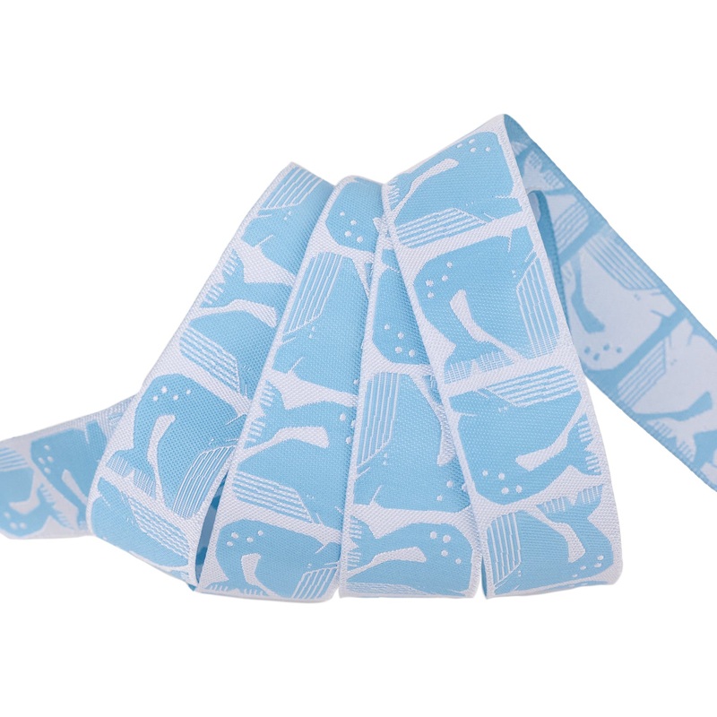 By the Seaside – Grumpy Whale in Blue – 7/8″ width – By Loes Van Oosten – One Yard