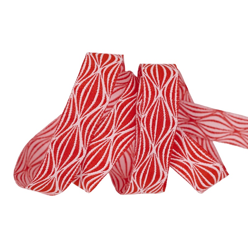 By the Seaside – Wave in Red – 5/8″ width – By Loes Van Oosten – One Yard