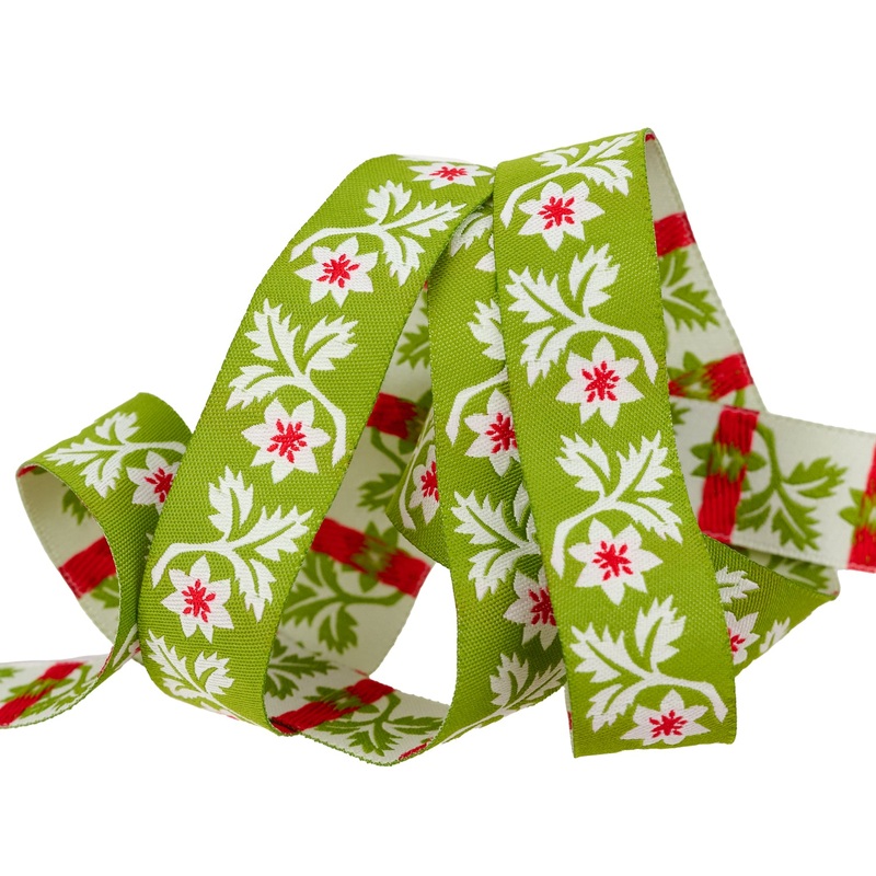 Buon Natale – Holly and Vine in Pine – 7/8″ – by Joanna Figueroa – One Yard