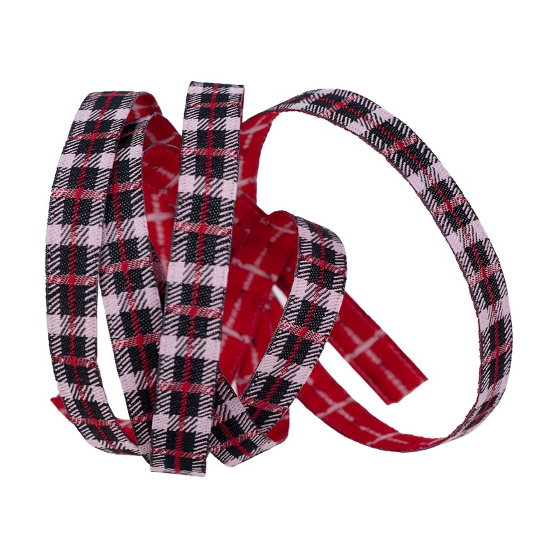 Cheery Plaid – 3/8″ width – Gingerbread Christmas – One Yard