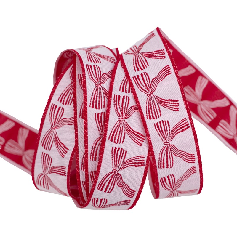 Festive Bows – 7/8″ width – Classic Christmas – One Yard