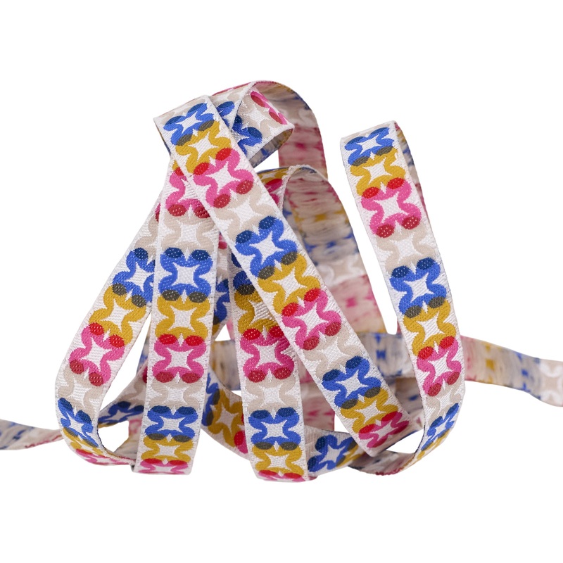 Flower Plaid in Blue Ribbon – 3/8″ width – Woodland Park by Rashida Coleman Hale – One Yard