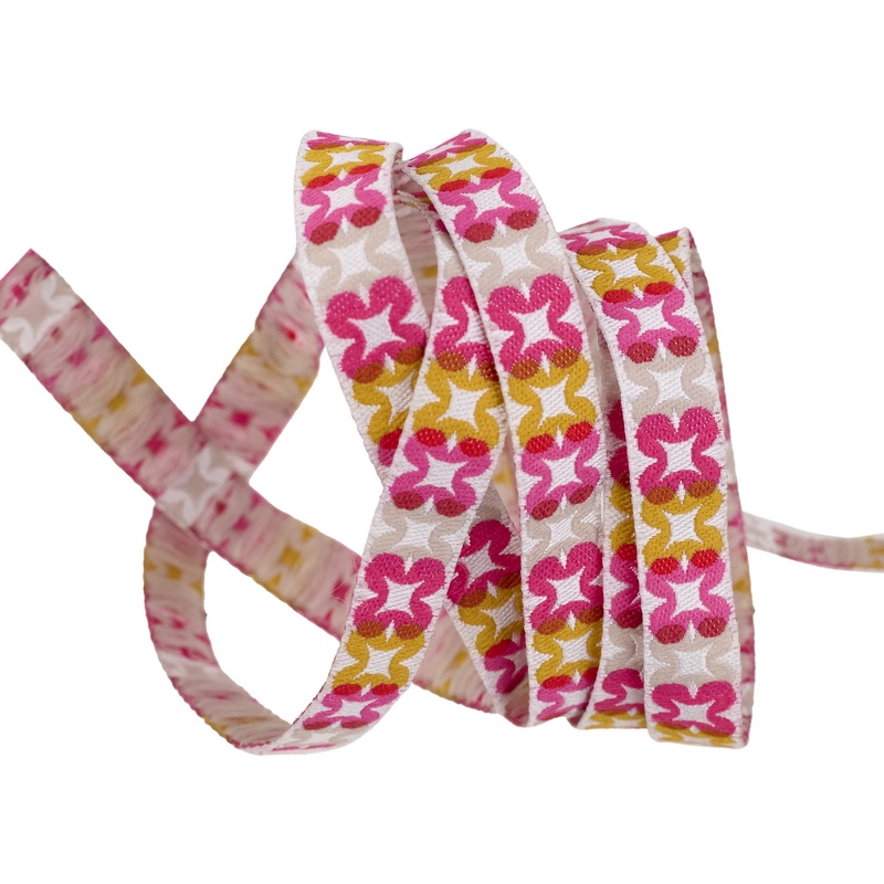Flower Plaid in Raspberry – 3/8″ width – Woodland Park by Rashida Coleman Hale – One Yard