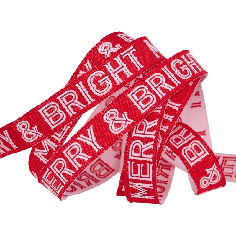 Merry and Bright – 1/2″ width – Gingerbread Christmas – One Yard