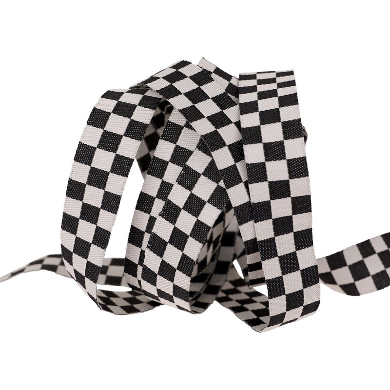Mixtape – Checker in Black – 5/8″ – by Alexia Abegg – One Yard