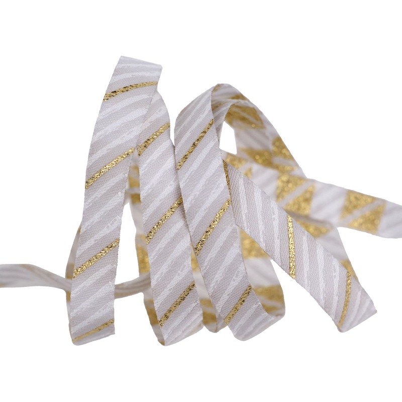 Painted Stripe in Sparkle – 3/8″ width – Farmhouse Christmas – One Yard