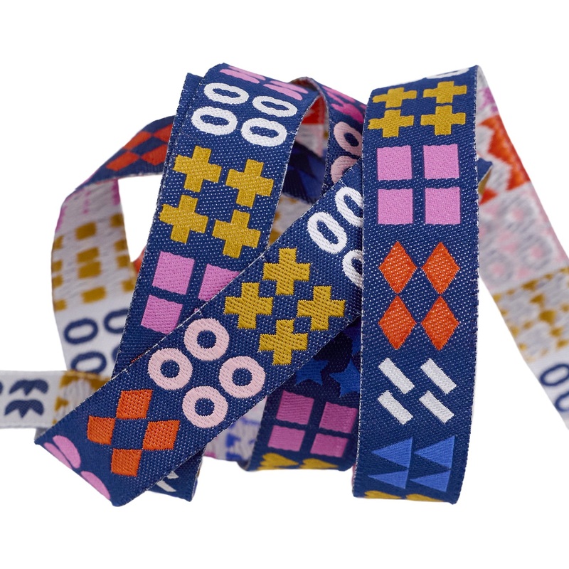 Shapely in Navy – 5/8″ width – Woodland Park by Rashida Coleman Hale – One Yard