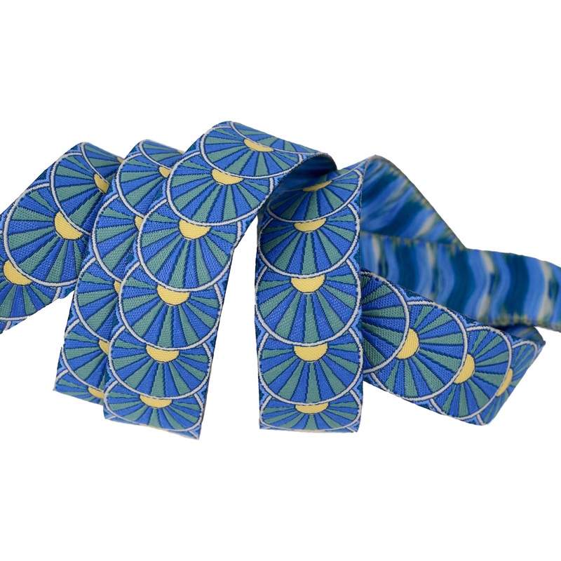 Sunrise in Deep Teal – 7/8″ width – Mythical by Stacy Peterson – One Yard