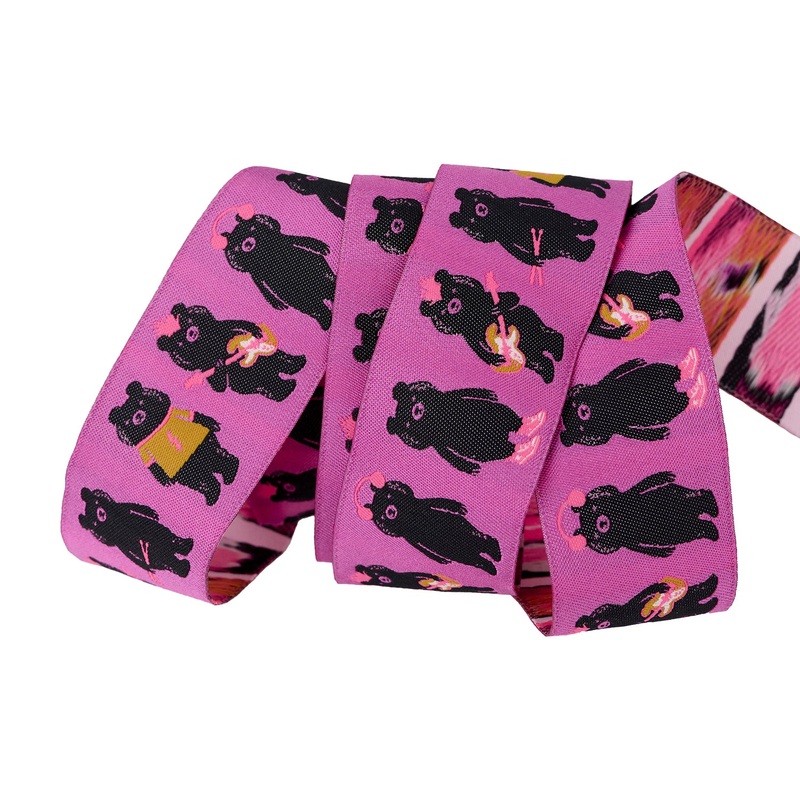 Teddy and the Bears – The Band in Raspberry – 1-1/2″ – by Sarah Watts – One Yard