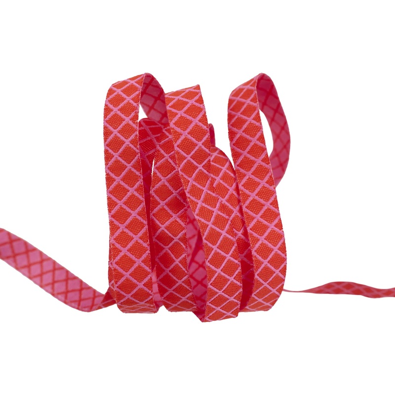 True Colors 2025 – On the Grid in Bubblegum – 3/8″ width – by Tula Pink – One Yard