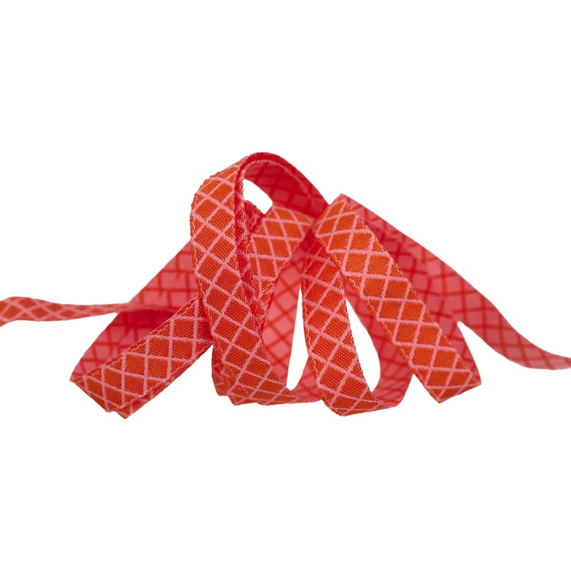 True Colors 2025 – On the Grid in Salmon – 3/8″ width – by Tula Pink – One Yard