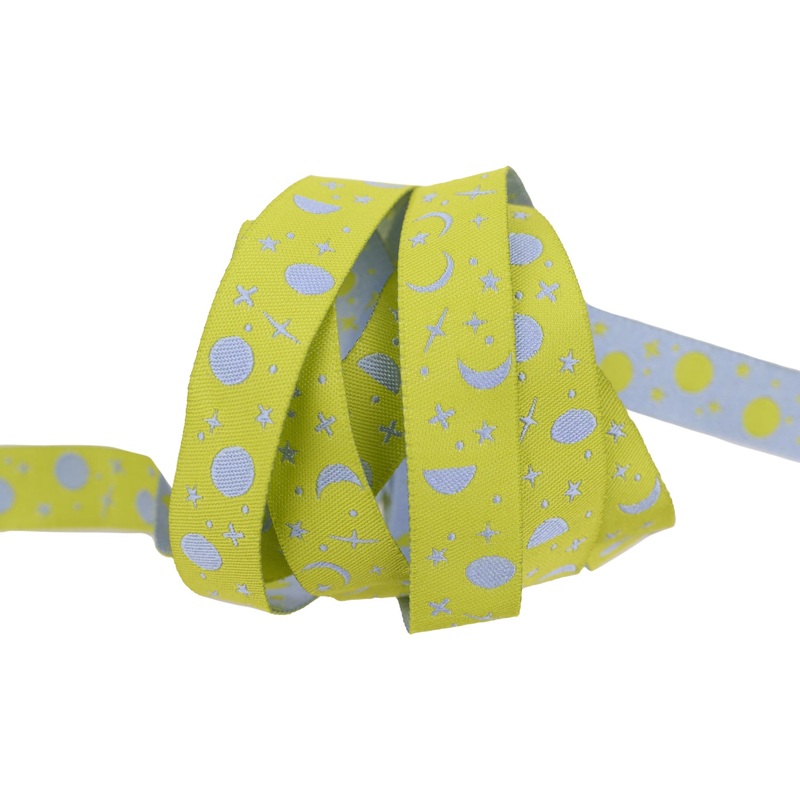 True Colors 2025 – Space Sprinkles in Lightning Bug – 5/8″ width – by Tula Pink – One Yard