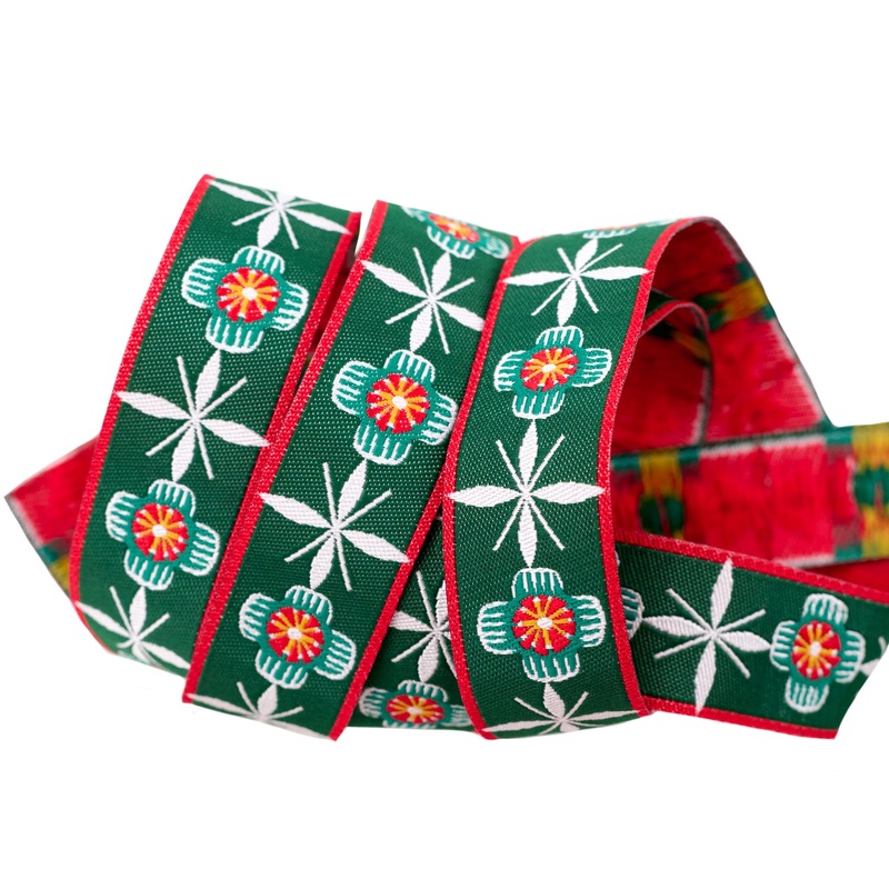 12 Days of Christmas – Blue Flower – 7/8″ width – by Cori Dantini – One Yard