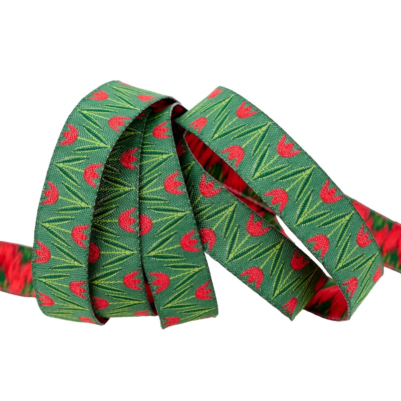 12 Days of Christmas – Tulips – 5/8″ width – by Cori Dantini – One Yard