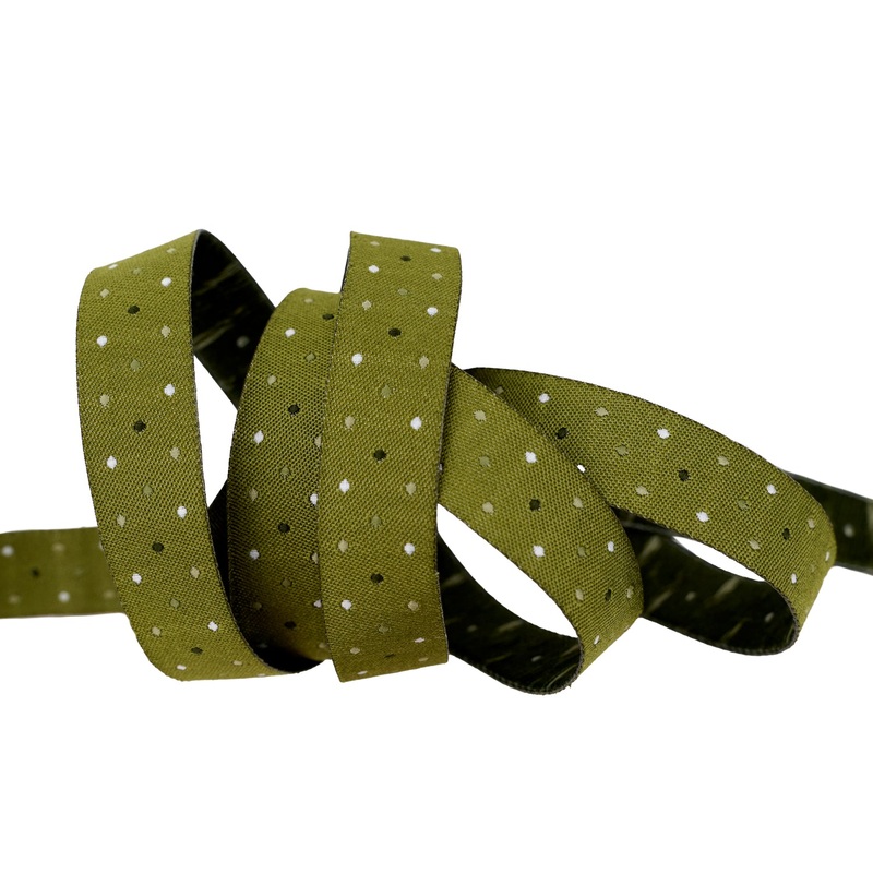Berry and Pine – Magic Dot in Fern – 5/8″ width – by Lella Boutique – One Yard