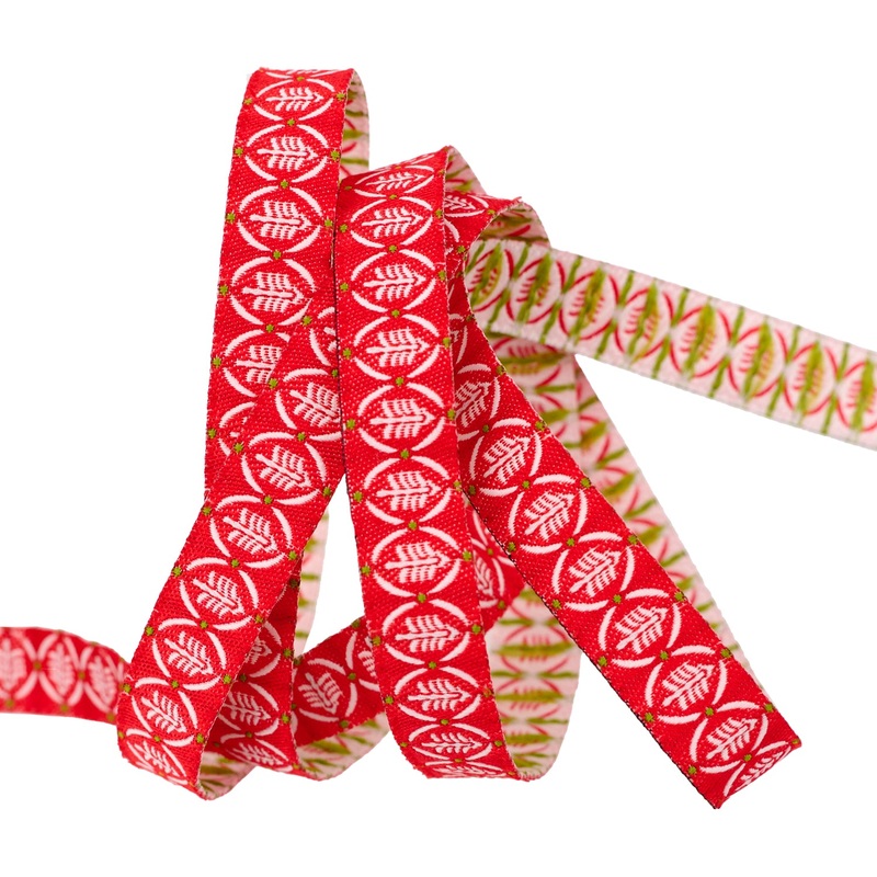 Buon Natale – Yuletide Pines in Pomegranate – 1/2″ – by Joanna Figueroa – One Yard