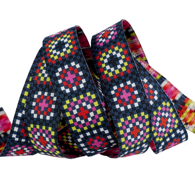 Catnap – Granny Square in Black – 7/8″ width – by Alexia Abegg – One Yard