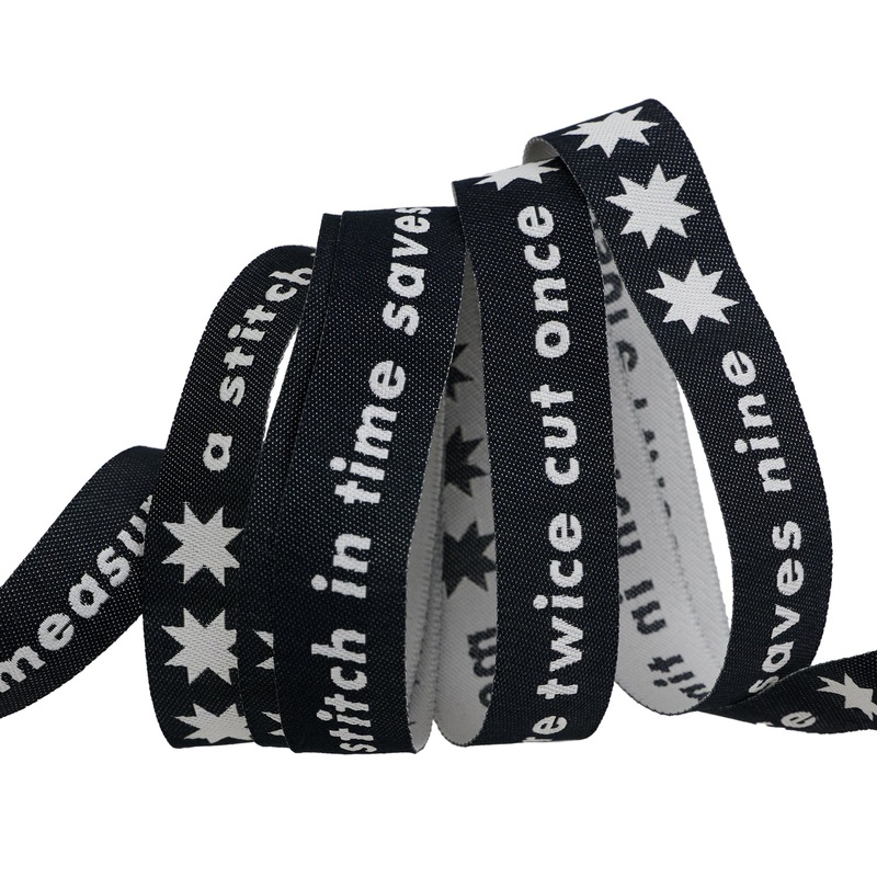 Catnap – Measure Twice in Black – 5/8″ width – by Alexia Abegg – One Yard
