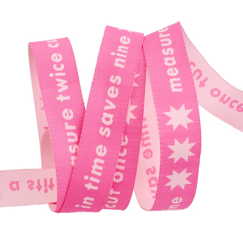 Catnap – Measure Twice in Neon Pink – 5/8″ width – by Alexia Abegg – One Yard