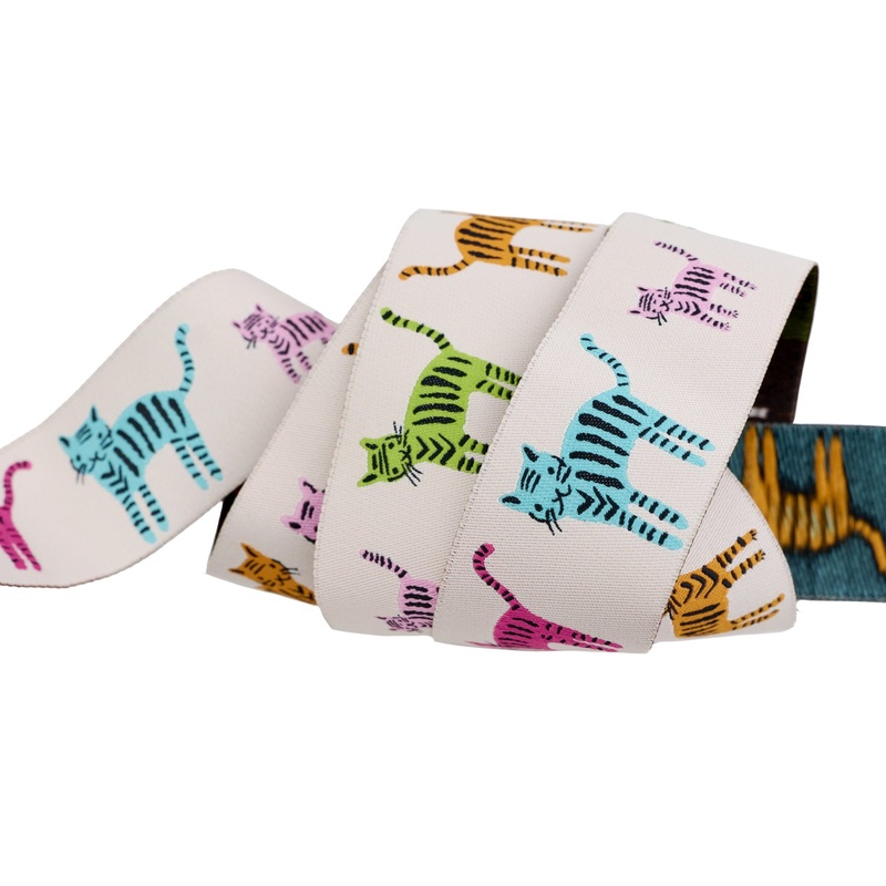 Catnap – Tiger Stripes in Natural – 1-1/2″ width – by Alexia Abegg – One Yard