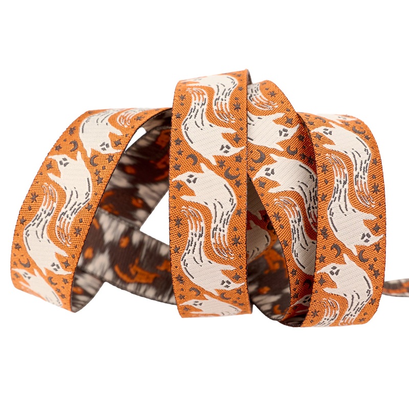 Home Sweet Haunt – Boo in Pumpkin – 7/8″ width – by Stacy Iest Hsu – One Yard