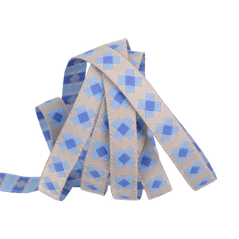 Patchwork in Blue – 3/8″ width – Meadow – One Yard