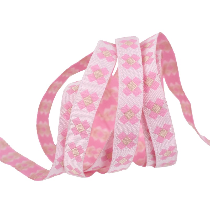 Patchwork in Pink – 3/8″ width – Meadow – One Yard