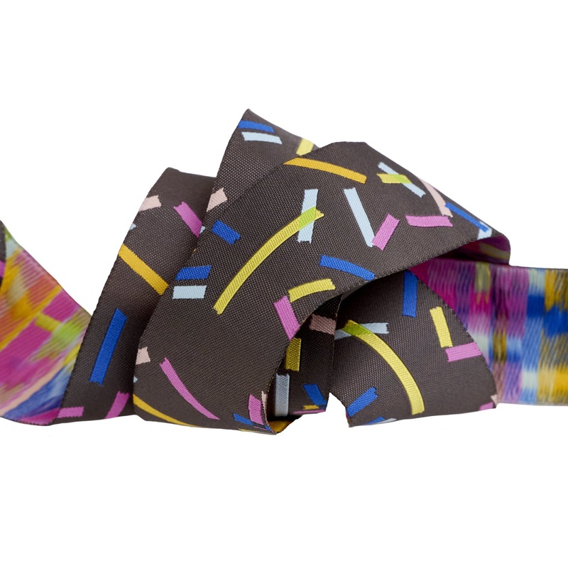 Salutations – Washi in Charcoal – 1-1/2″ width – by Rashida Coleman Hale – One Yard