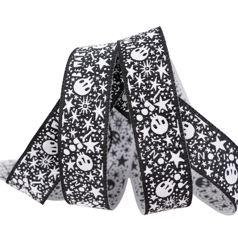 Witchy Ways – Skelly Stars and Bones  – 7/8″ width – by Cori Dantini – One Yard