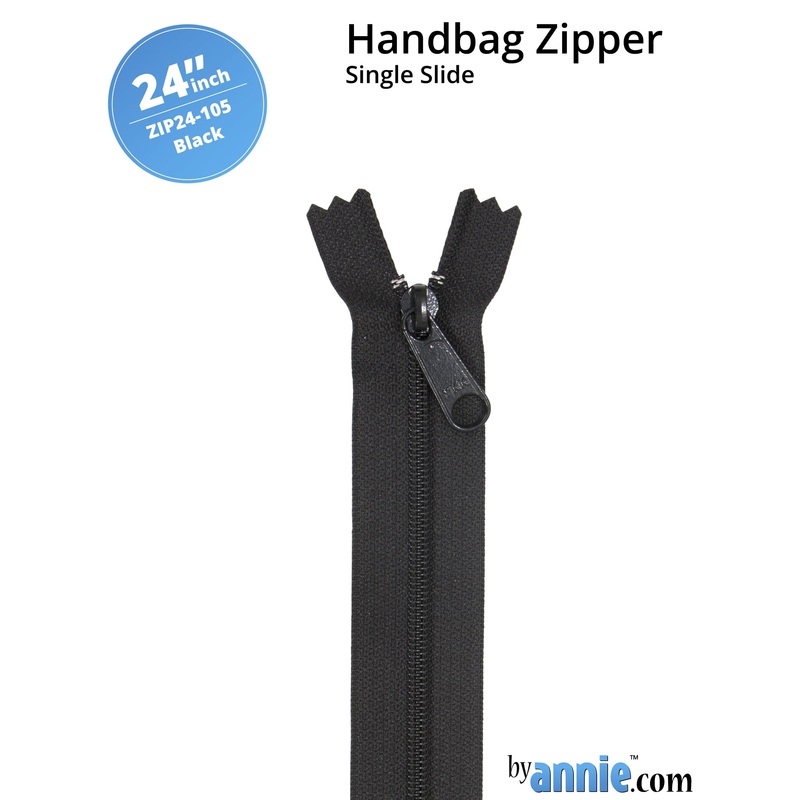 24″ Handbag Zipper – Single Slide – Black