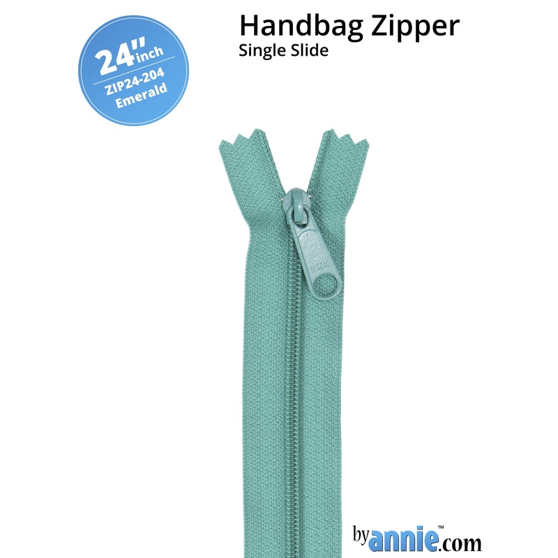 24″ Handbag Zipper – Single Slide – Emerald