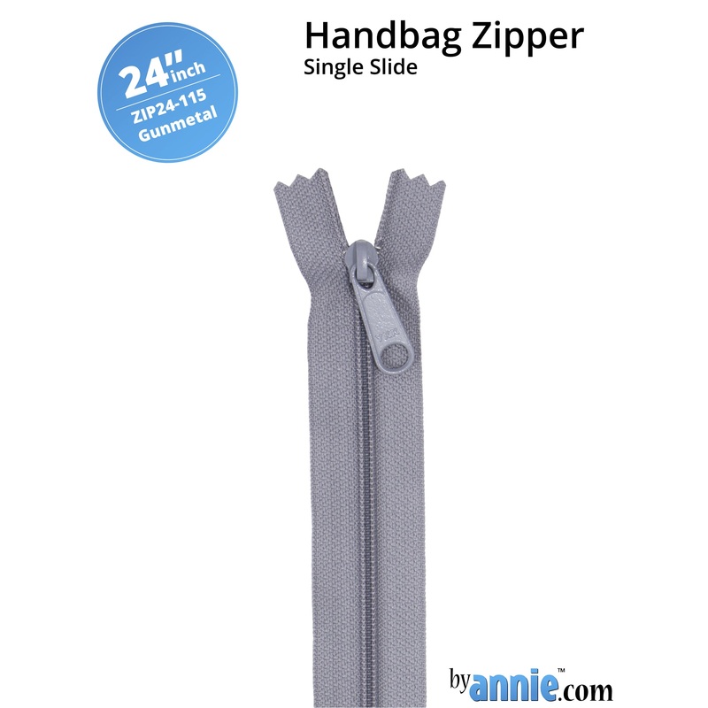24″ Handbag Zipper – Single Slide – Gunmetal