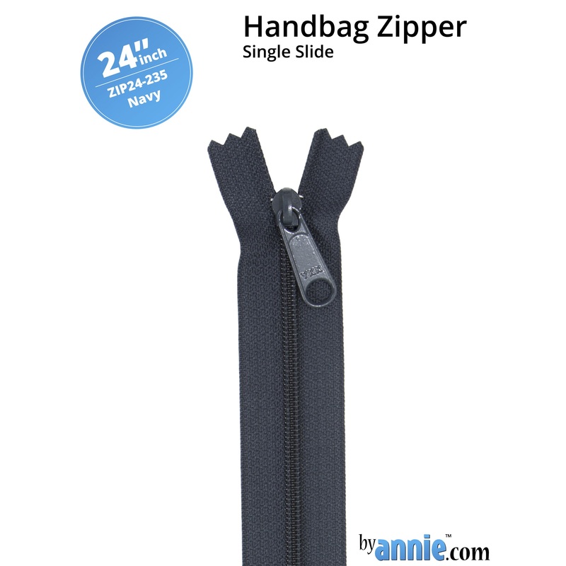 24″ Handbag Zipper – Single Slide – Navy