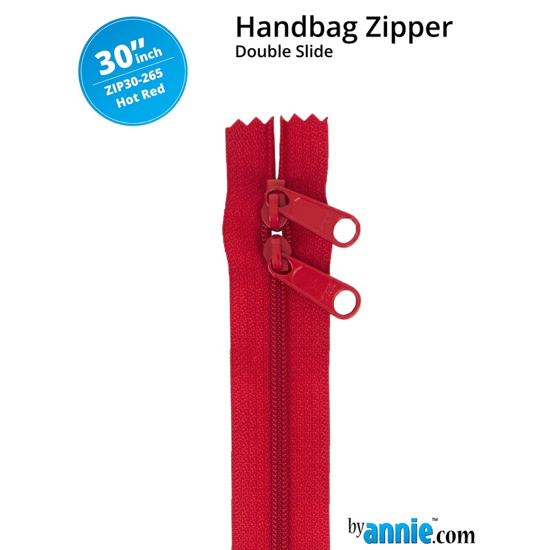 30″ Handbag Zipper – Double Slide – Hot Red
