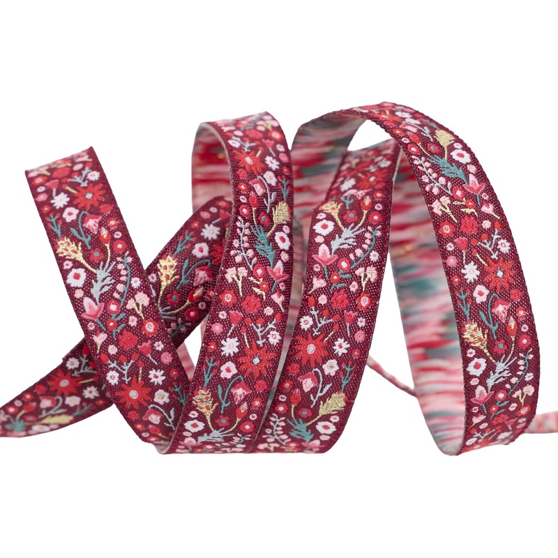 Adventale – Yuletide Daisies – 5/8″ width – by Katarina Roccella – One Yard