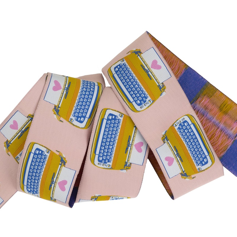 Best Day – Typewriters in Pale Peach 2″ – by Melody Miller – One Yard