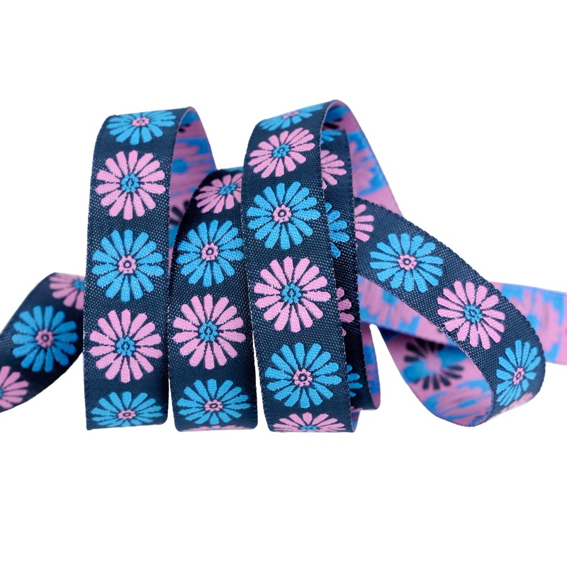Best Day – Vintage Flower in Teal 5/8″ – by Melody Miller – One Yard