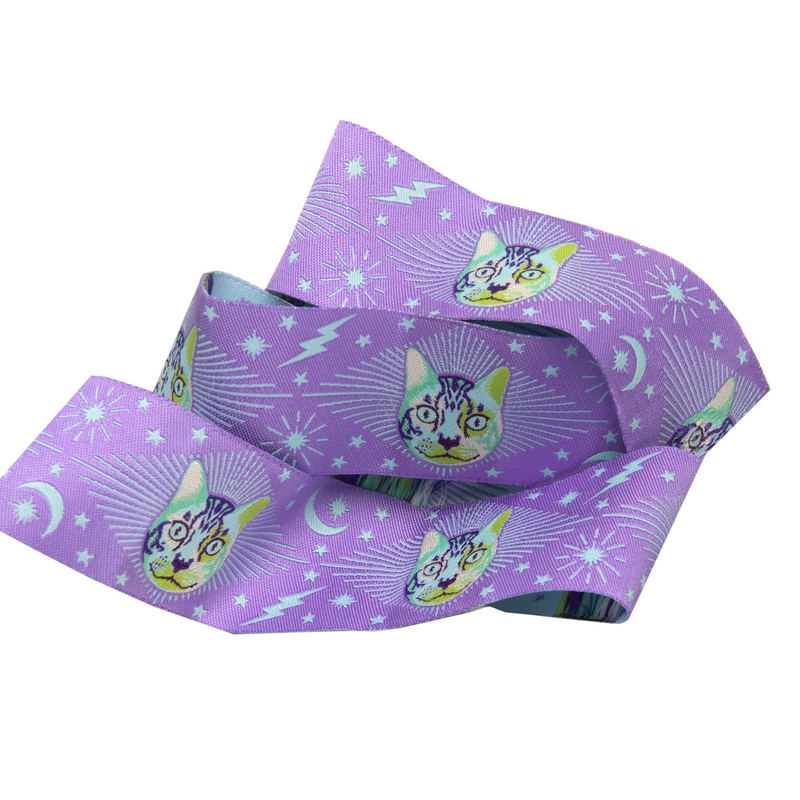 Cheshire Cat on purple-1 1/2″-Tula Pink Curiouser