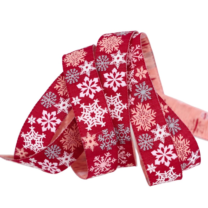 Mistletoe and Holly – Sweet Snowflakes – 5/8″ width – by Beverly McCullough – One Yard